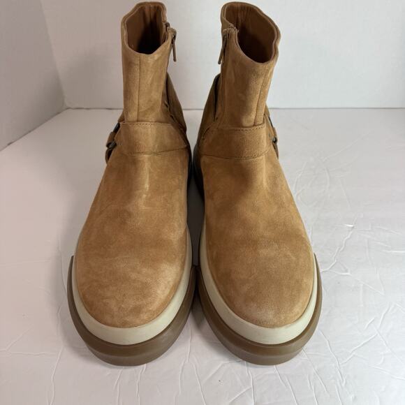 NEW Free People Bodhi Harness Sneaker Bootie Tan Suede boots shoes moto boho 9.5 - Picture 2 of 7